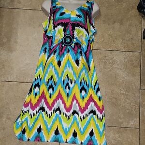 Colorful Chevron Pattern Mini Dress